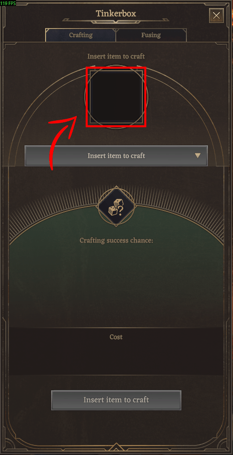 Skill inserted into Tinkerbox