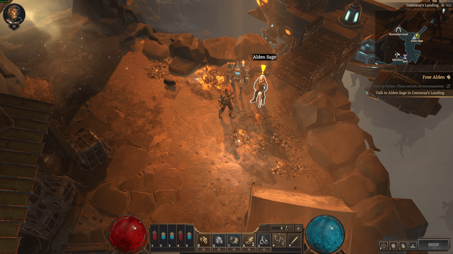 Free Alden Step 7 — Talk to Alden Sage in Castaway's Landing