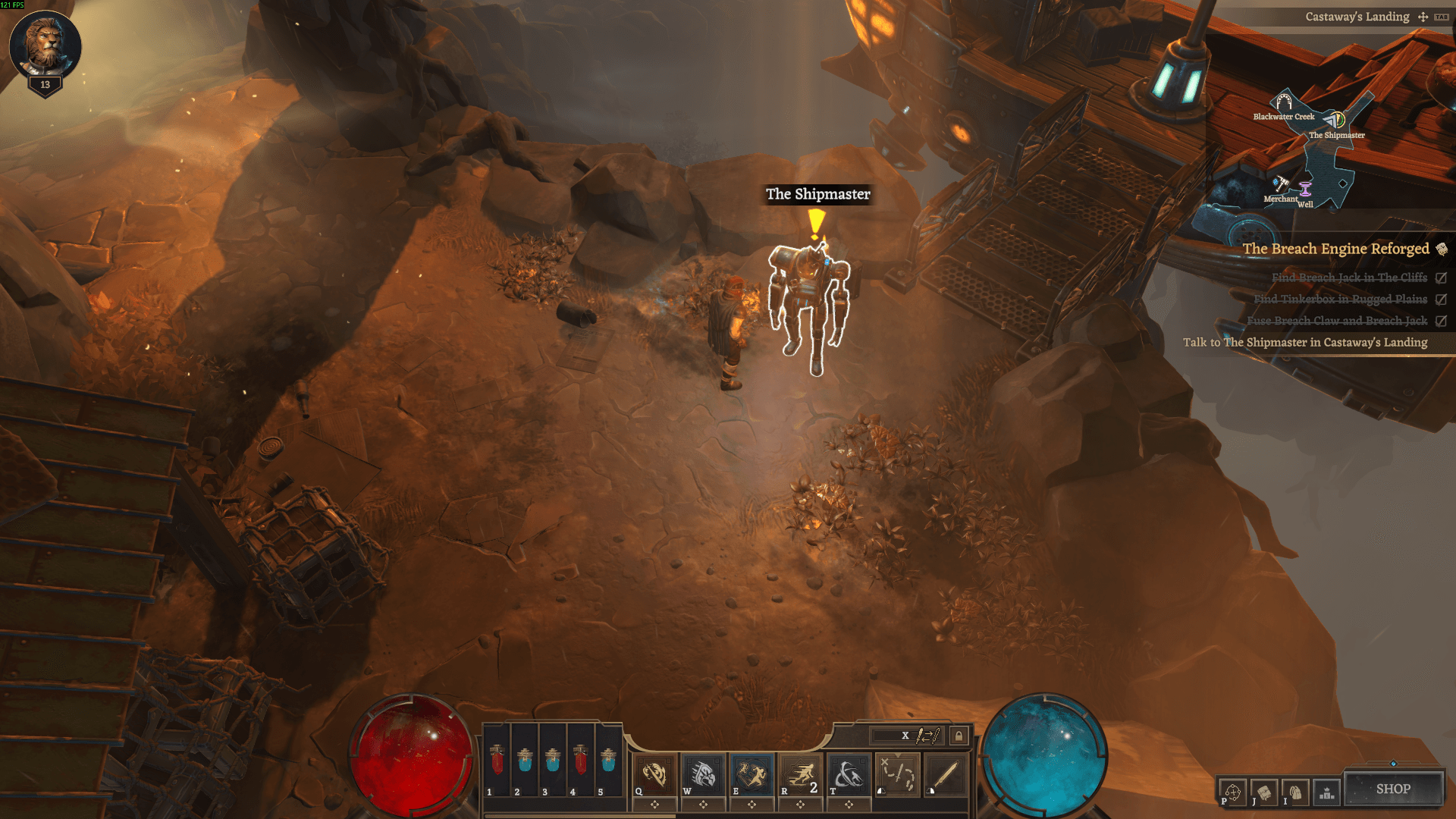 The Breach Engine Reforged Step 5 — Talk to The Shipmaster in Castaway's Landing