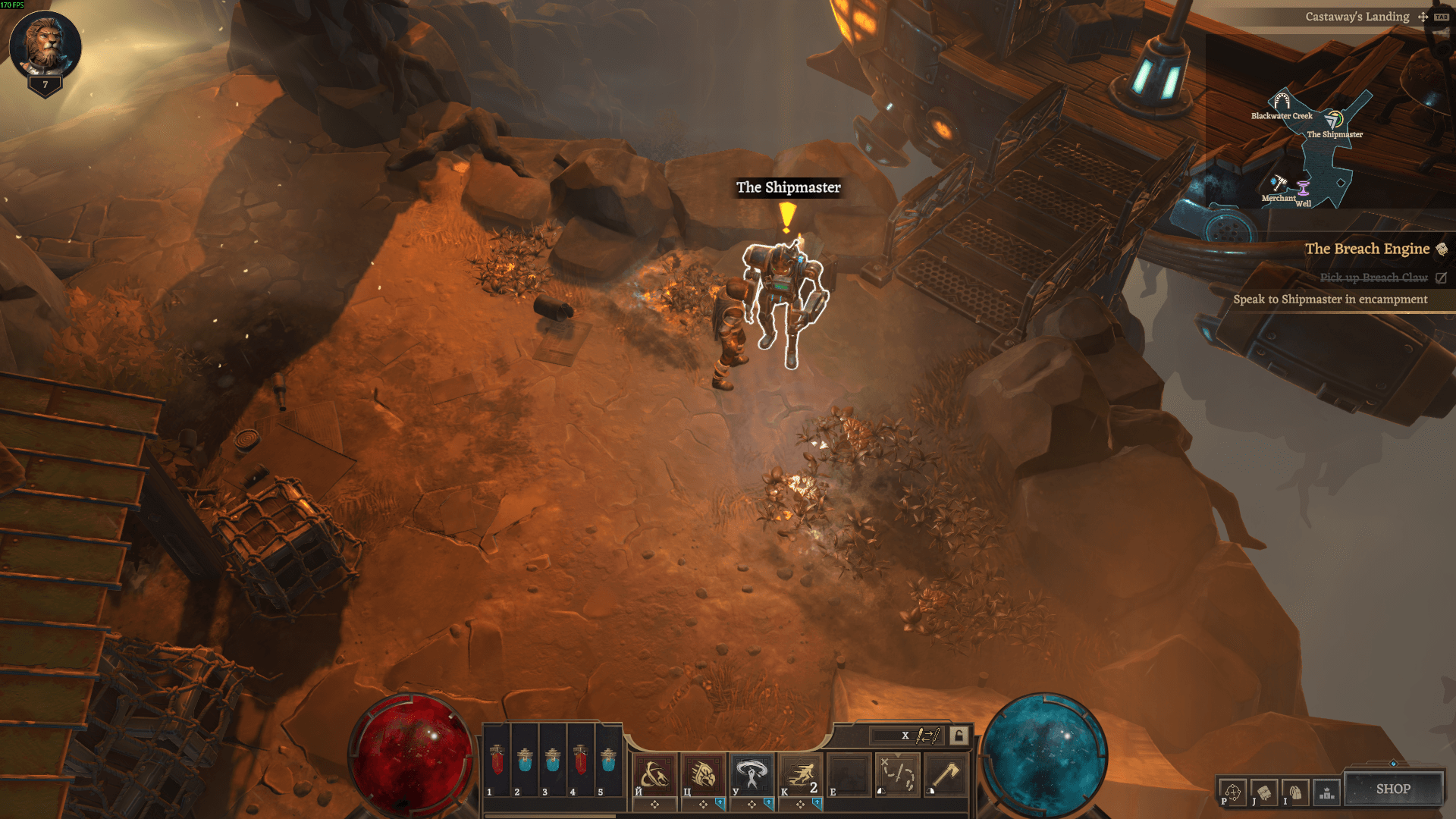 The Breach Engine Step 4 — Speak to Shipmaster in encampment